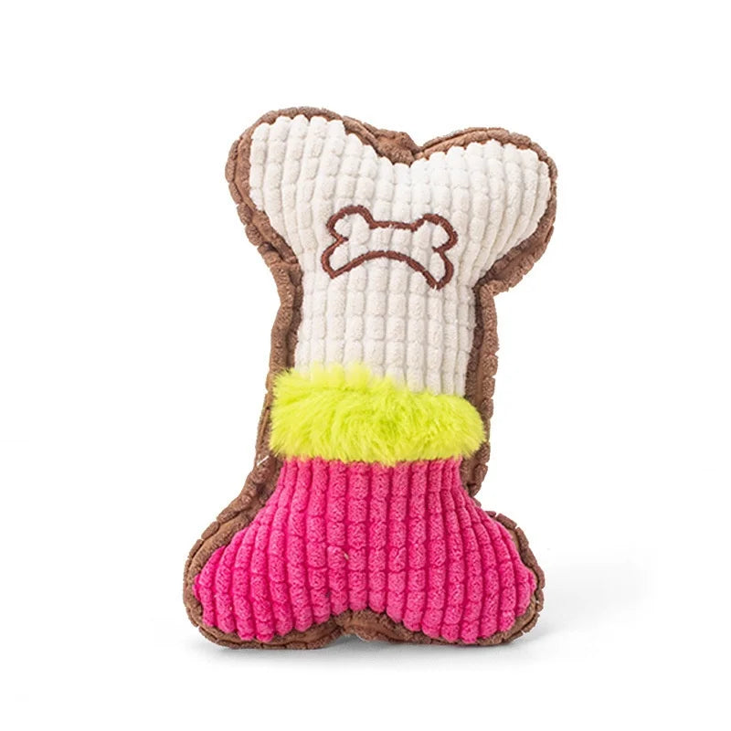 Plush Squeaky Dog Bone Toy