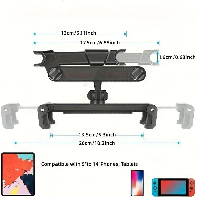 Telescopic Headrest Tablet & Phone Holder