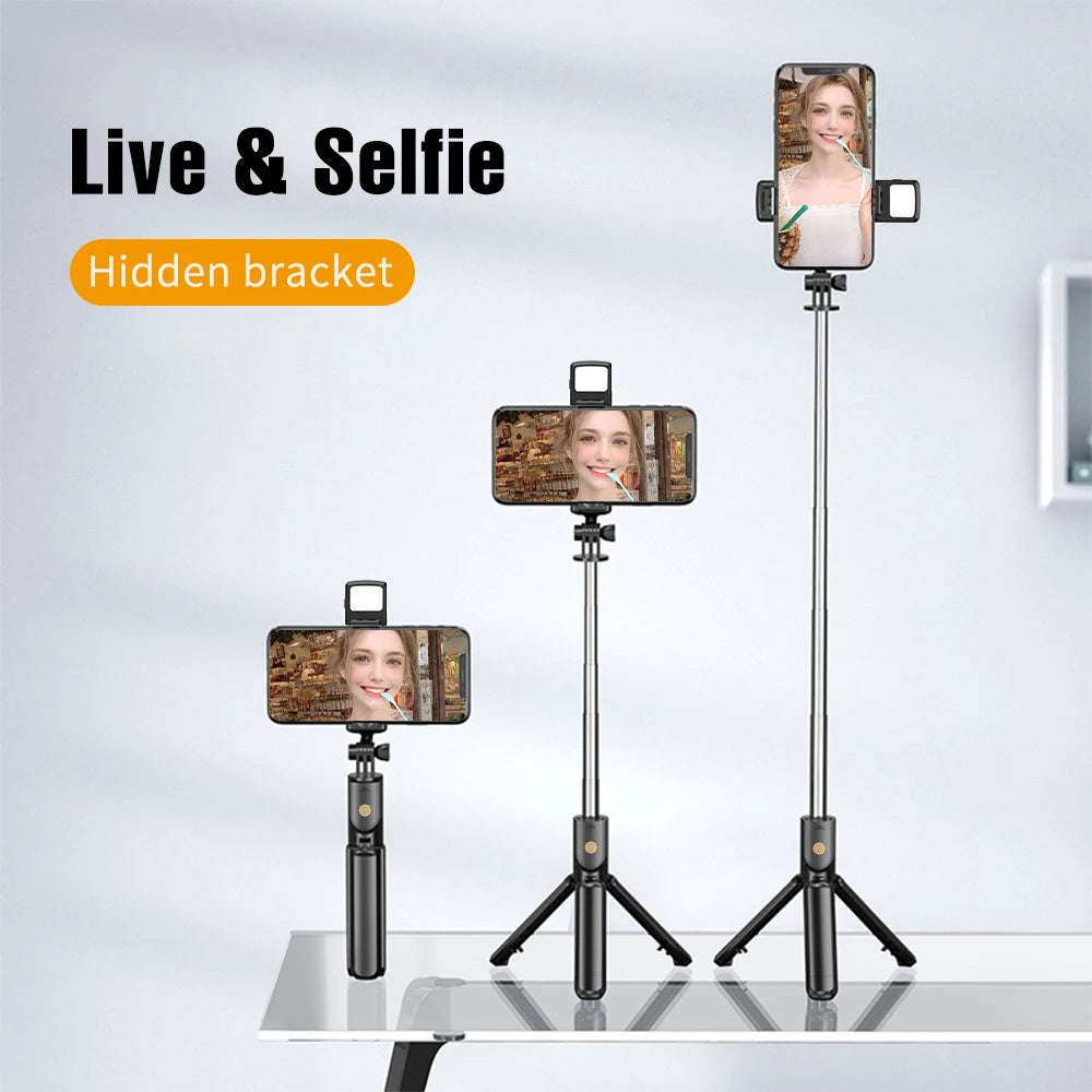 Selfie Stick Tripod with Fill Light – Wireless Remote