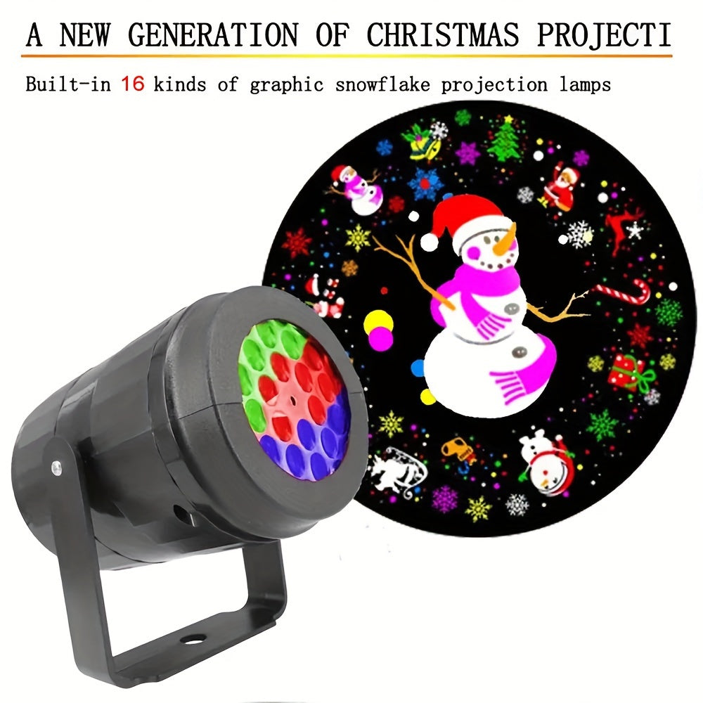 Snowflake Christmas Projector Light – 16 Patterns