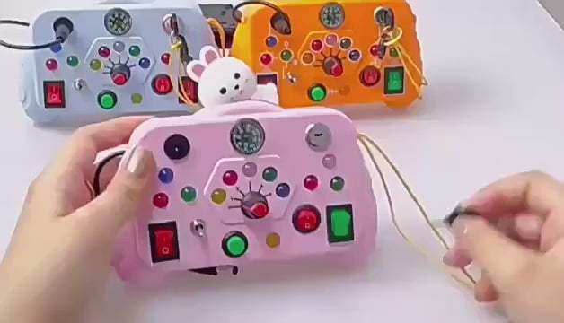 Montessori Busy Board with LED Lights & Switches video